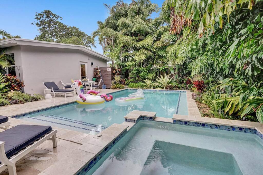 Stylish Tropical Oasis Hot Tub Pool Bbq Villa Fort Lauderdale Dış mekan fotoğraf