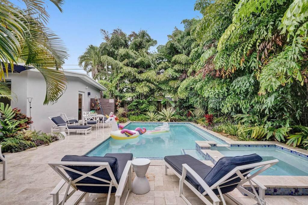 Stylish Tropical Oasis Hot Tub Pool Bbq Villa Fort Lauderdale Dış mekan fotoğraf